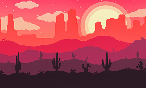 Cactus in the desert illustration