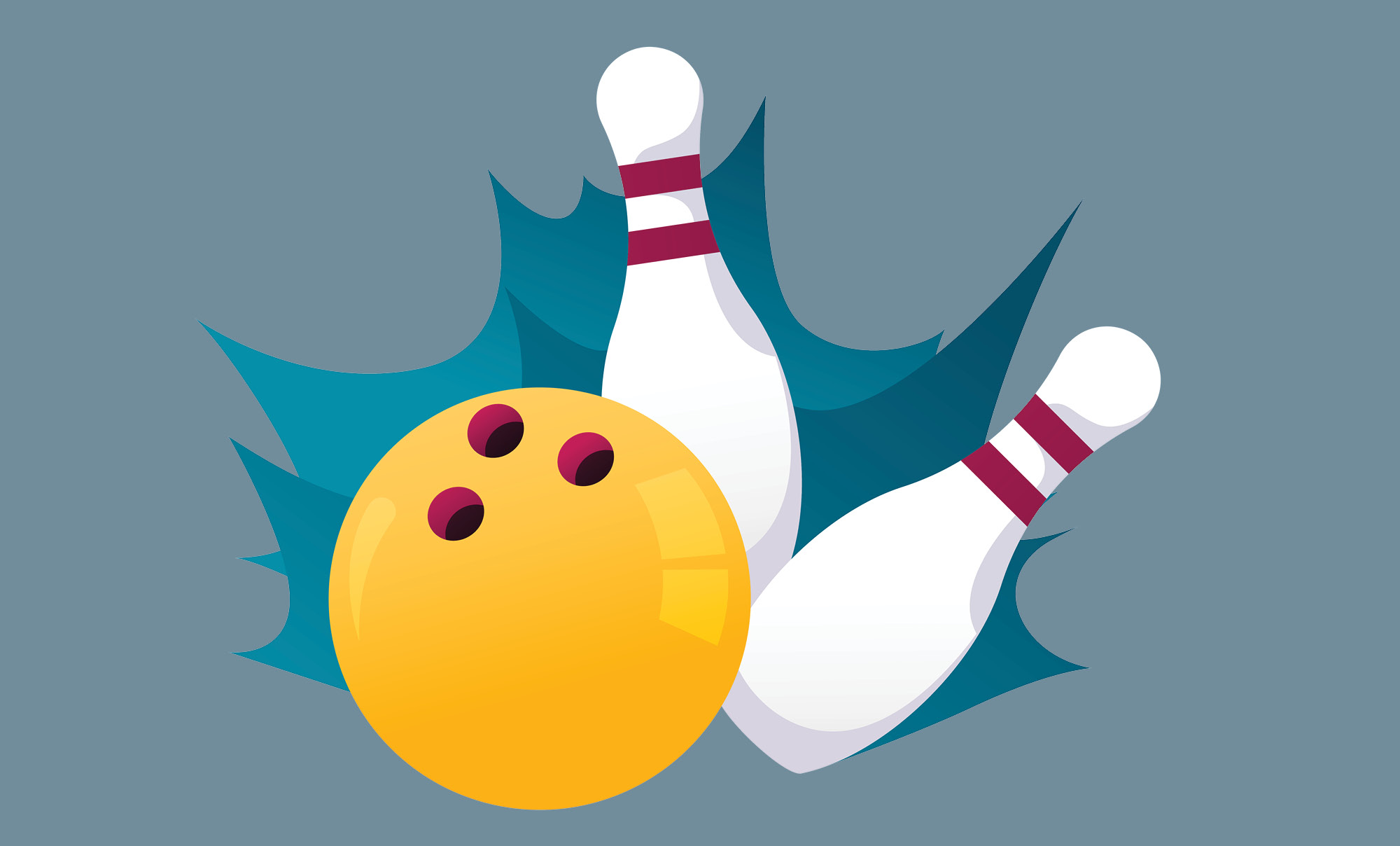 Bowling ball and pin illustration