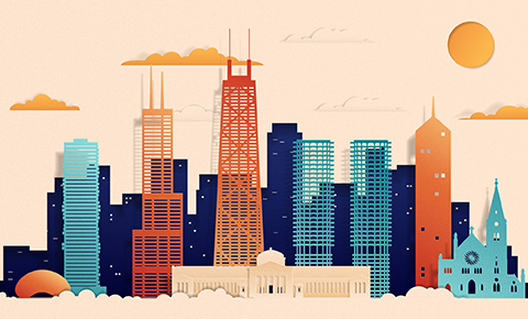 Chicago skyline illustration