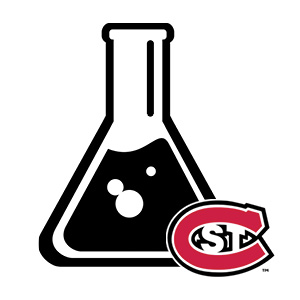 Chemistry flask with St. C logo