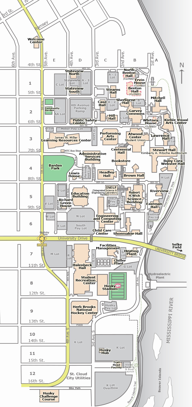 mississippi state university campus map pdf Campus Map St Cloud State University mississippi state university campus map pdf