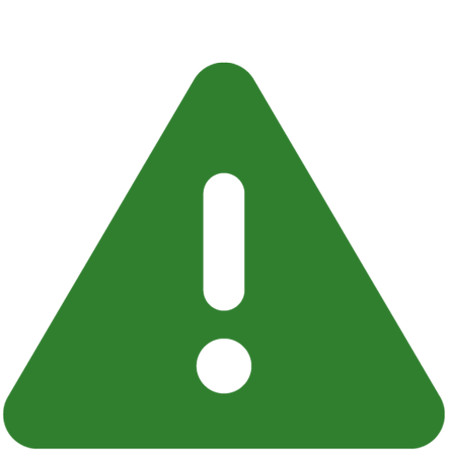 Green triangle with exclamation point