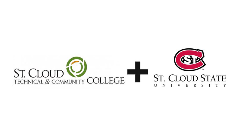 SCTCC and SCSU logos with plus sign in between