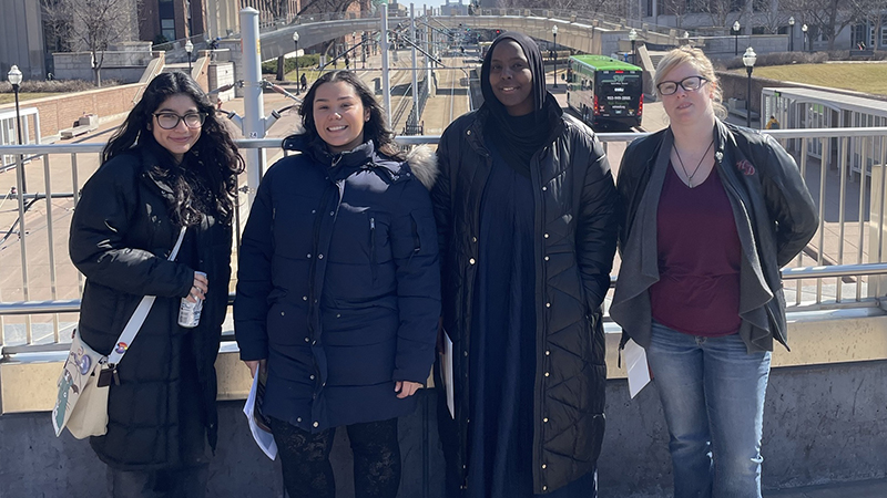 Four students visiting the University of Minnesota